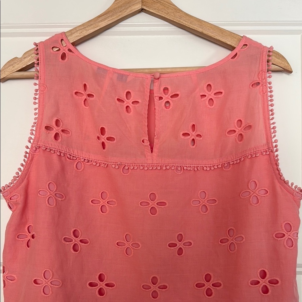 Southern Tide Coral Eyelet Sleeveless Top - Picture 7 of 9